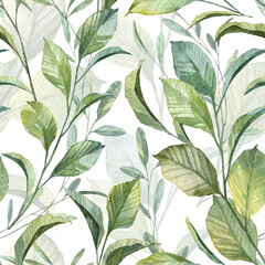 Keuken achterwand Planten patronen Handgeschilderde botanische takken naadloos  © Daria Doroshchuk