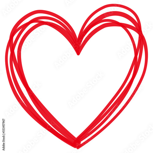Hand drawn red heart icon