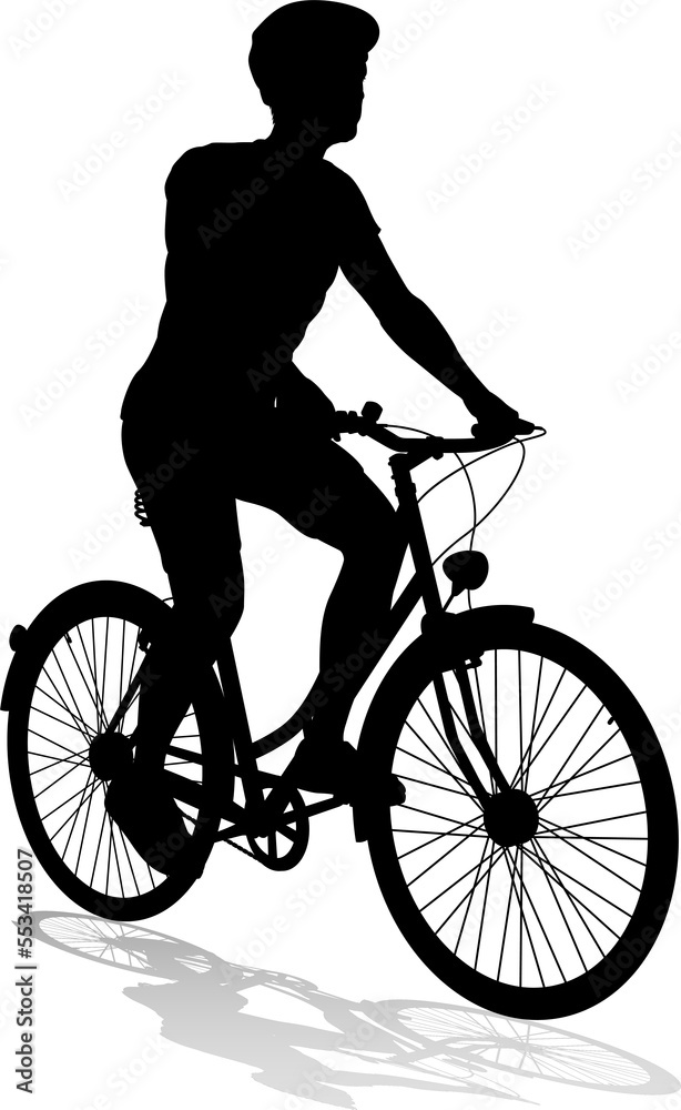 Fototapeta premium Bike and Bicyclist Silhouette