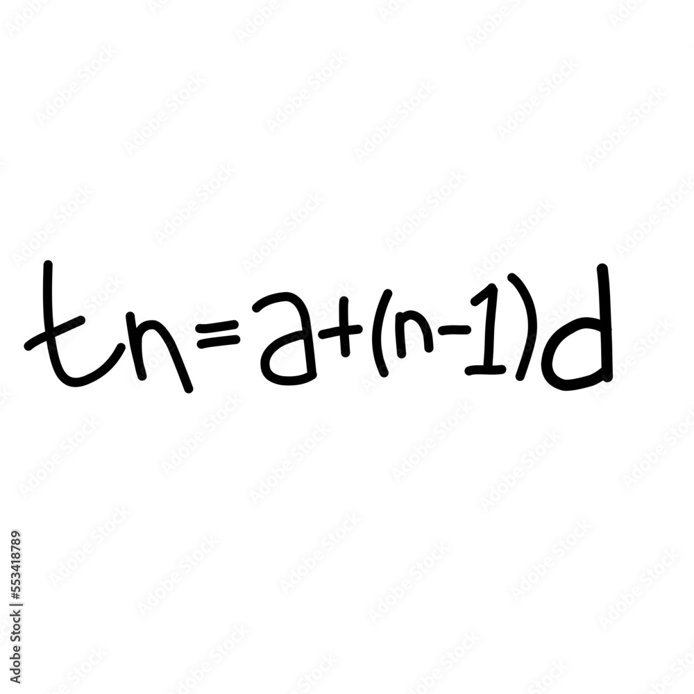 Simple math formula written in handwriting style Simple math formula written in handwriting style