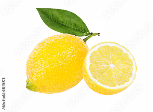 Fresh lemon isolated on white background