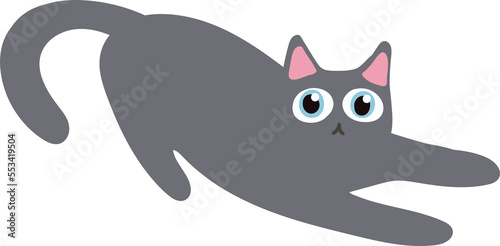 gray hair cat handraw cute cat png