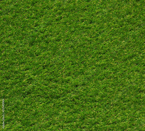 Artificial green grass field