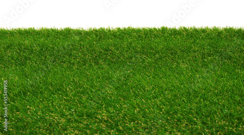 Green grass field isolated on white