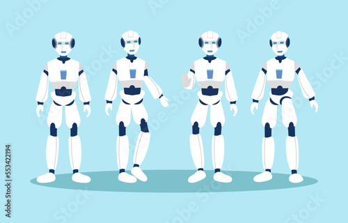 Artificial intelligence ( AI ) Robot . Cartoon characters design . Vector .