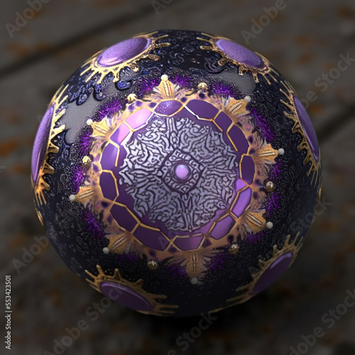 purple temari ball japanese crystal, decoration, jewellery photo