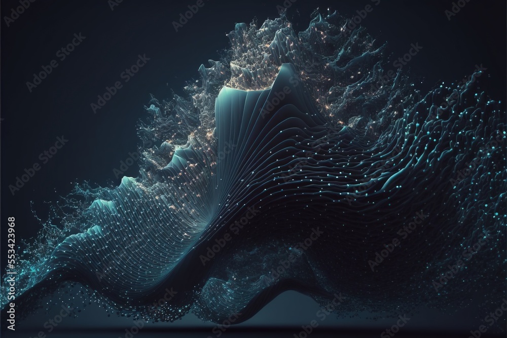 Naklejka premium Abstract digital waves Generative AI
