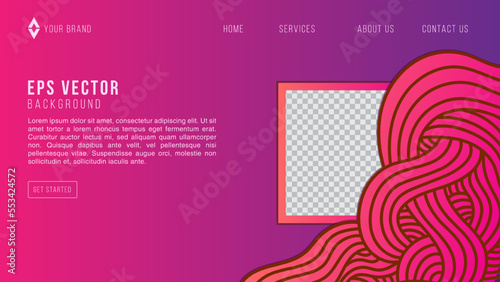 Purple Gradient Wave Lines Web Design Abstract Background EPS 10 Vector For Website, Landing Page, Home Page, Web Page