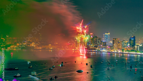International Fireworks Festival in Pattaya  Thailand  where many countries participate.