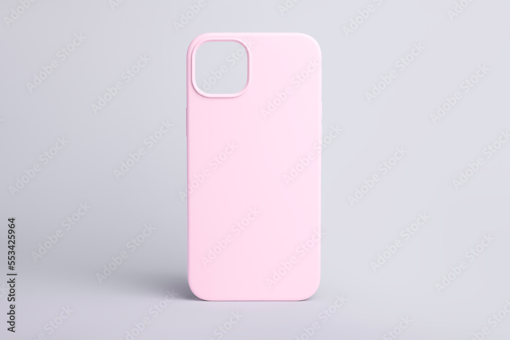 high quality iPhone 14 plus pink phone case mock up isolated on gray background, 3d object mockup for print and design high quality iPhone 14 plus pink phone case mock up isolated on gray background, 3d object mockup for print and design