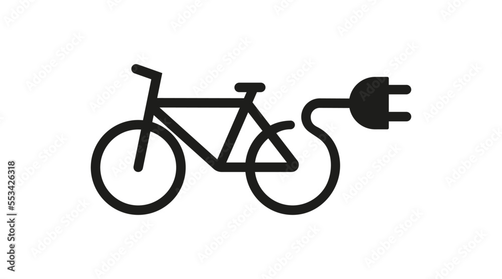 Electric bike icon. Electric bicycle illustration symbol. Sign e-bike  vector desing. Stock-vektor | Adobe Stock