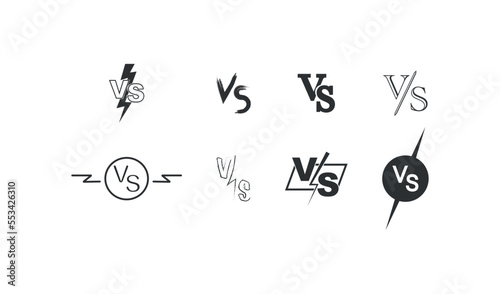 Versus logo icon set. Battle illustration symbol. Sign vs vector desing.