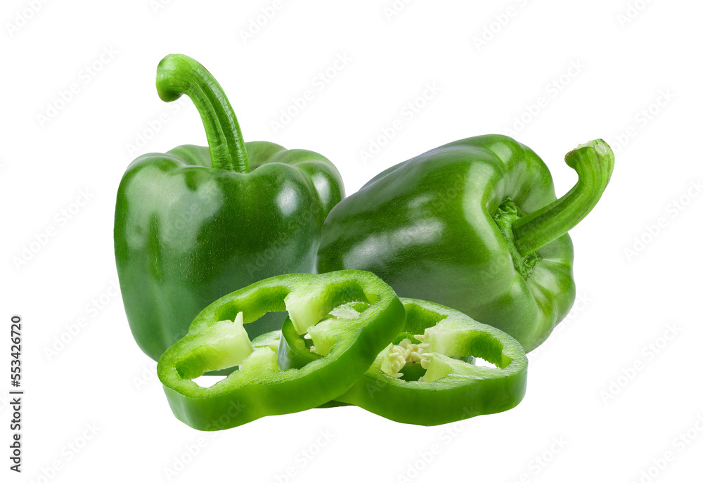 Green pepper full depth of field on transparent png Green pepper full depth of field on transparent png