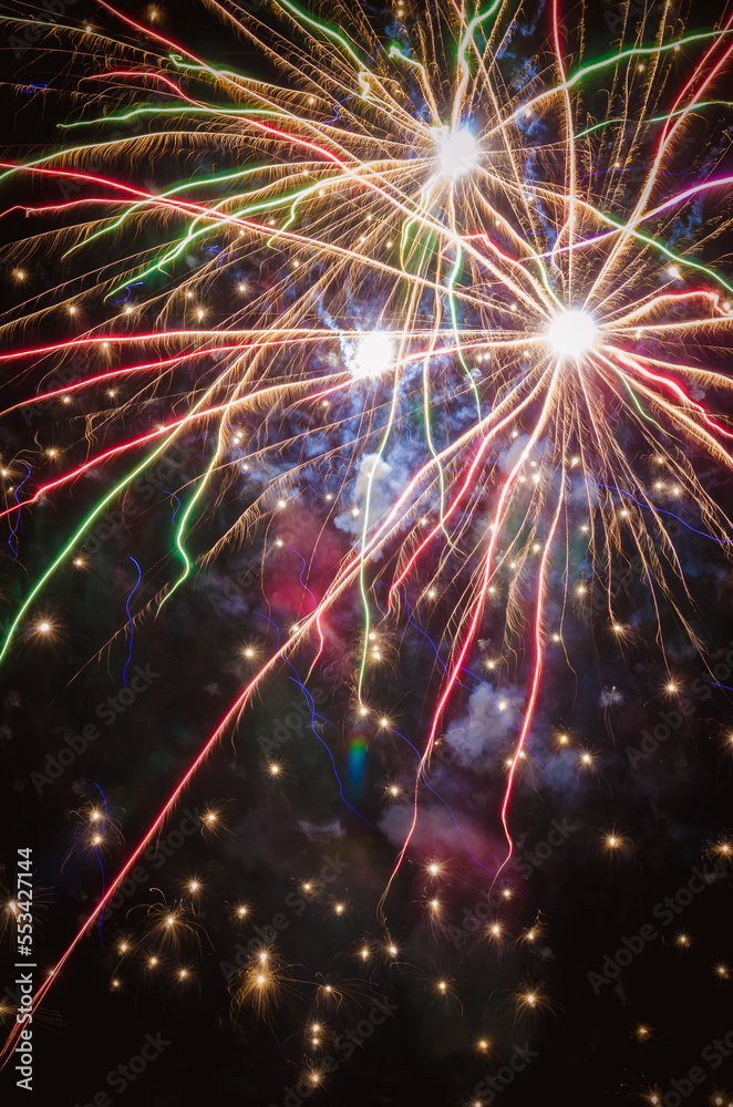 sparkling fireworks on black sky sparkling fireworks on black sky