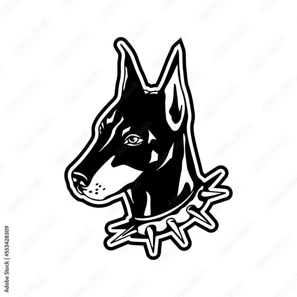 black dog head vector illustration