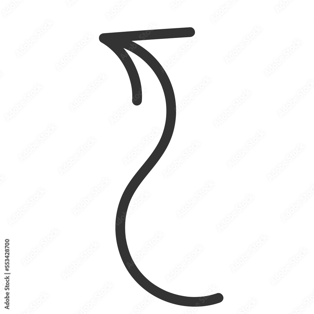 Curved arrow hand drawn. Sketch doodle style. Curved arrow hand drawn. Sketch doodle style.