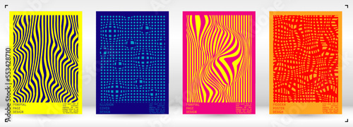 Fotografie Geometrical Poster Design with Optical Illusion Effect