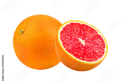 pink orange grapefruit slice isolated on transparent png