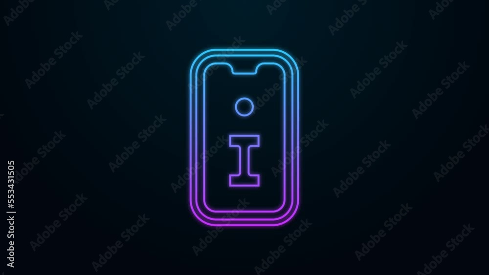 Glowing neon line Information icon isolated on black background. 4K Video motion graphic animation Glowing neon line Information icon isolated on black background. 4K Video motion graphic animation