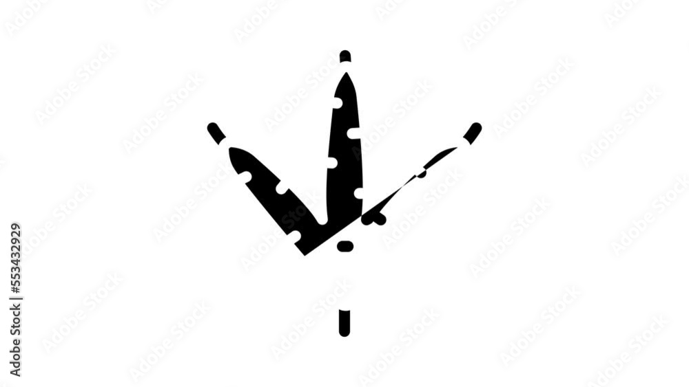 bird hoof print glyph icon animation