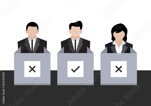 businessman voter at polling station vector ep34