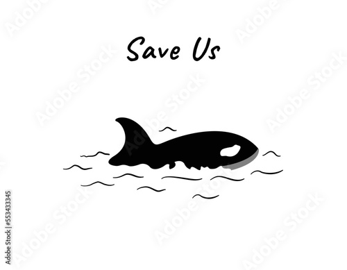 whale in ocean for global warming campaign vector