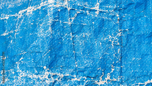 Blue plastic bag burlap texture