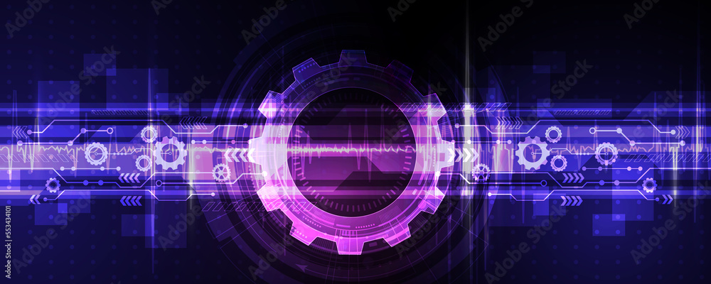 Obraz premium abstract background image network technology cog concept