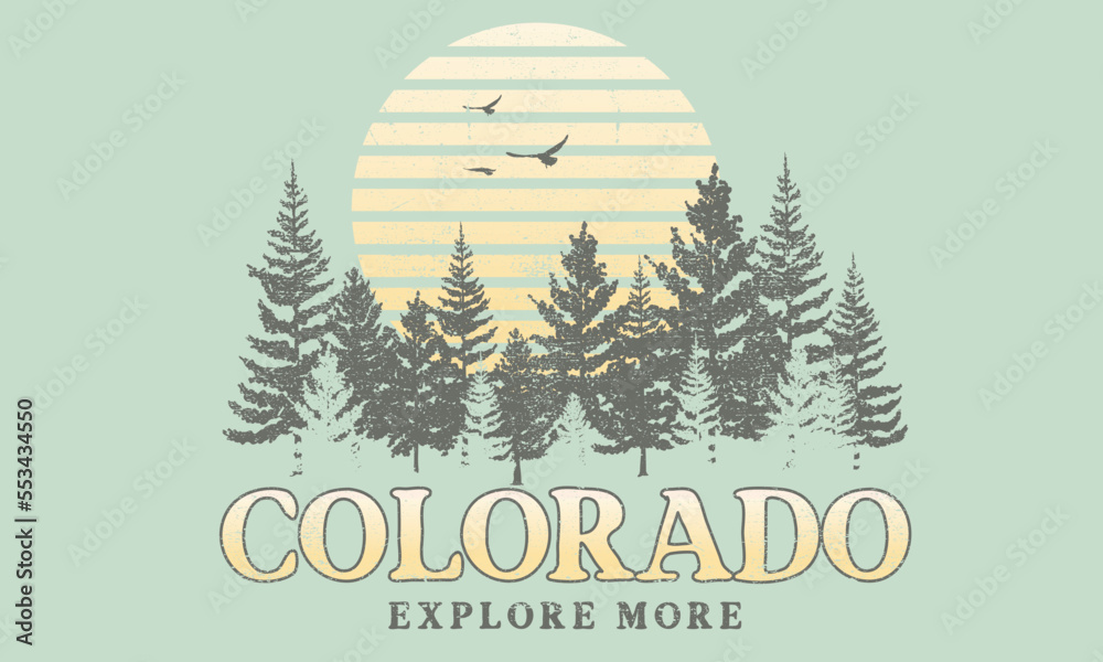 Colorado national park graphic print design for apparel, t shirt ...