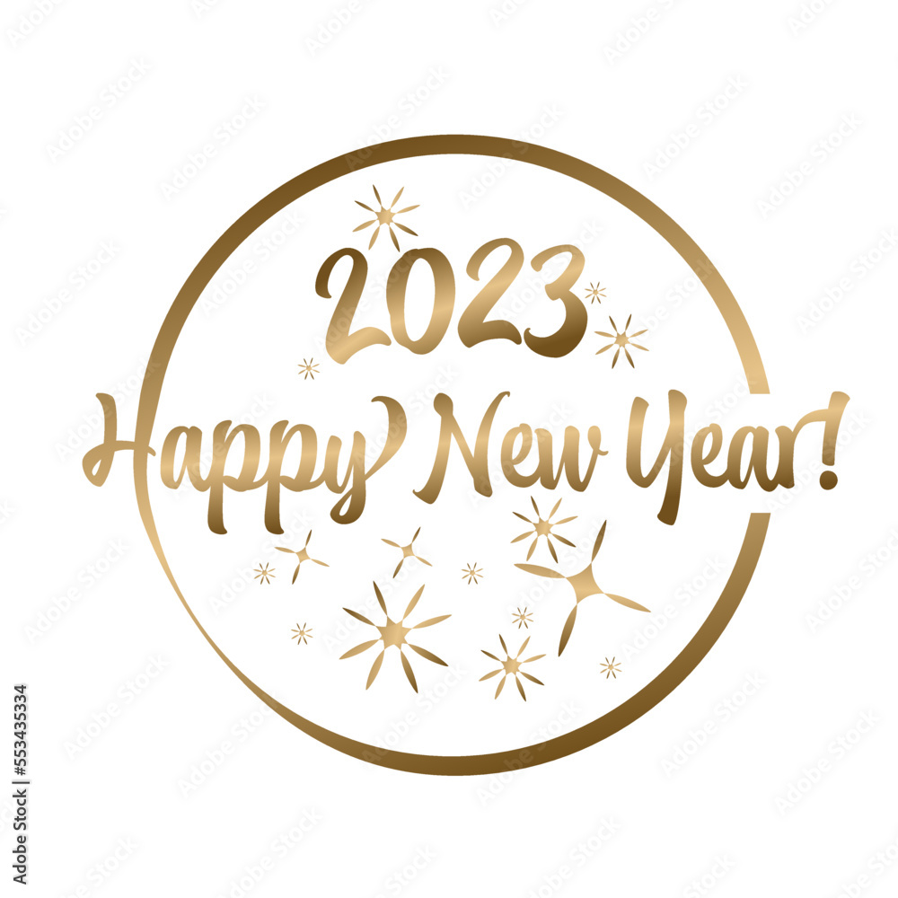 Fototapeta premium 2023 Happy New Year Nowy rok, Happy New 2023 gold