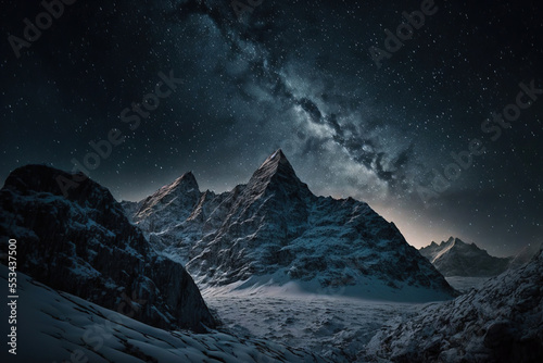 snow covered mountains,mount hood state,snow covered mountain,snow covered mountains in winter,mountains in the night,landscape in the night,the galaxy