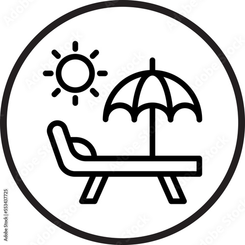 Sun Bed Icon Style