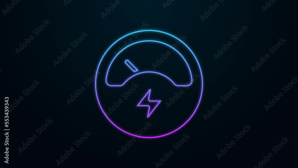 Glowing neon line Ampere meter, multimeter, voltmeter icon isolated on black background. Instruments for measurement of electric current. 4K Video motion graphic animation Glowing neon line Ampere meter, multimeter, voltmeter icon isolated on black background. Instruments for measurement of electric current. 4K Video motion graphic animation