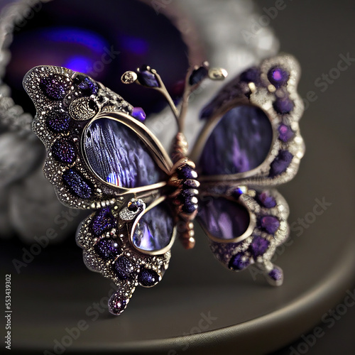 purple butterfly crystal, decoration, jewellery