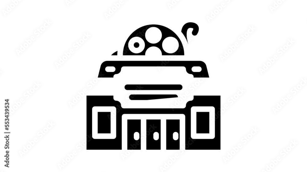 cinema building glyph icon animation cinema building glyph icon animation
