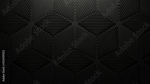 Dark Black Striped Background (3D Illustration)