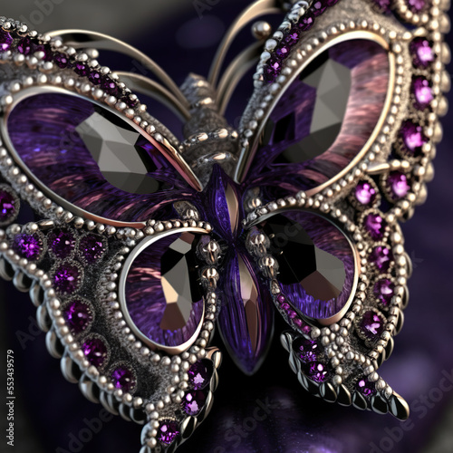 purple butterfly crystal, decoration, jewellery