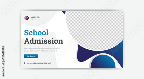 School admission thumbnail banner template design 