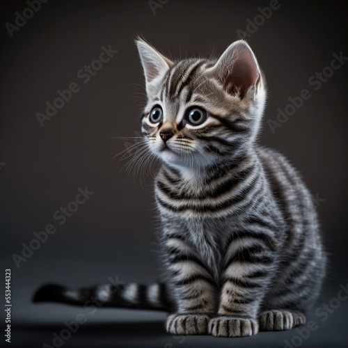 closeup portrait of an american shorthair kitten