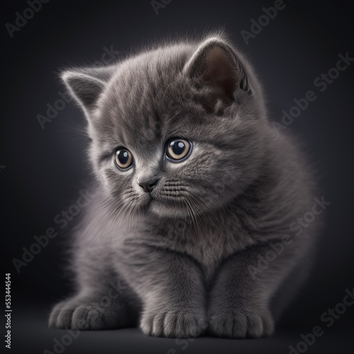 closeup portrait of a british shorthair kitten