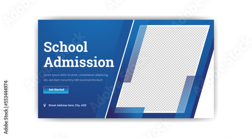 School admission YouTube thumbnail template design 