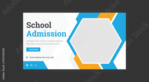 School admission YouTube thumbnail template design 