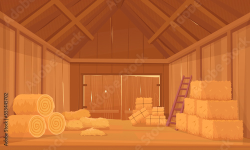 Canvas-taulu barn with hay