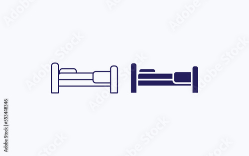 Bed, hotel stay vector illustration icon
