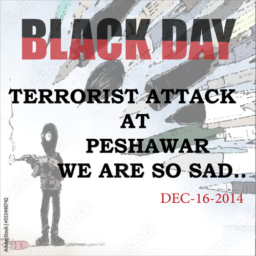 sad monument about 16 Dec APS school attack black day 