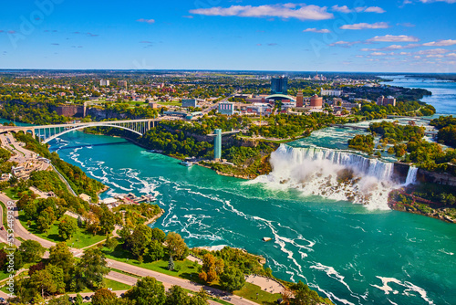 Canvastavla Overlook in Canada of Niagara Falls American Falls and Rainbow Bridge