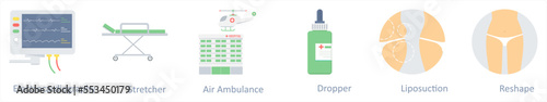 electrocardiography, stretcher, air ambulance