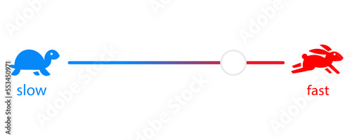 speed slider icon from blue turtle to red hare eps10