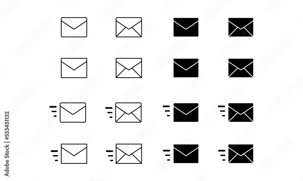 mail vector black and white set icons eps10 mail vector black and white set icons eps10