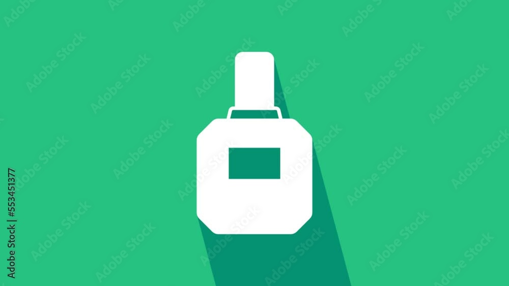 White Aftershave icon isolated on green background. Cologne spray icon. Male perfume bottle. 4K Video motion graphic animation White Aftershave icon isolated on green background. Cologne spray icon. Male perfume bottle. 4K Video motion graphic animation